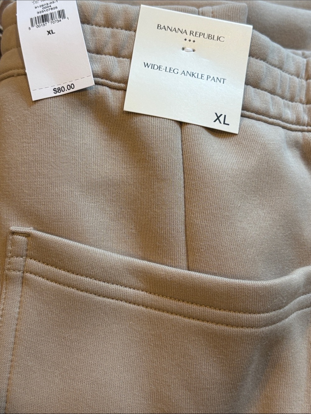 NWT Banana Republic Wide-Leg Pull-On Pants in Light Beige - Picture 6 of 12